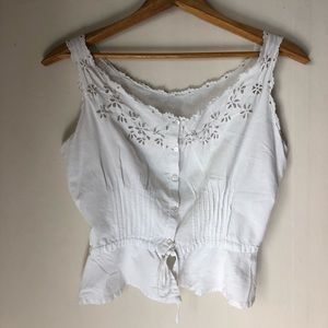 Vintage 1900s Edwardian Embroidered Crop Shirt
